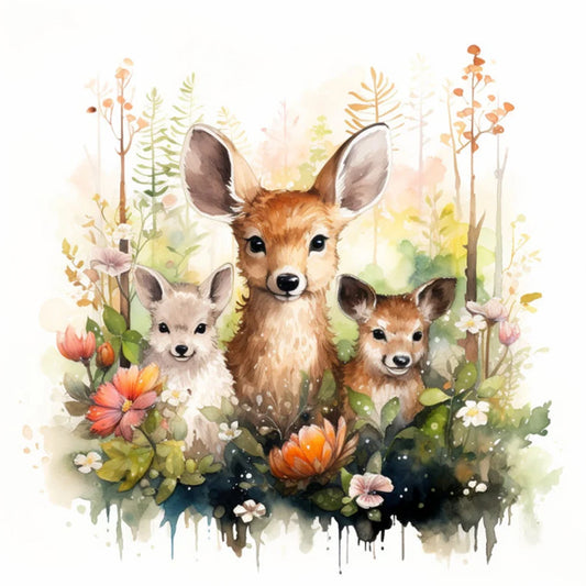 Forest Animals - Full Round Drill Diamond Painting 30*30CM