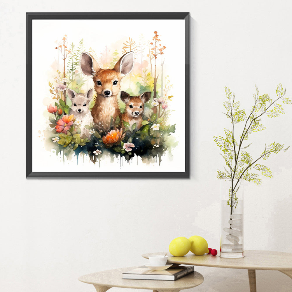 Forest Animals - Full Round Drill Diamond Painting 30*30CM