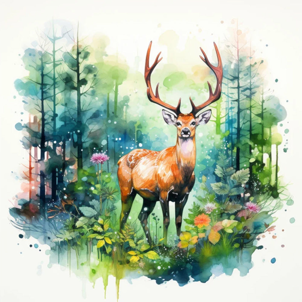 Elk - Full Round Drill Diamond Painting 30*30CM