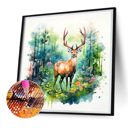 Elk - Full Round Drill Diamond Painting 30*30CM