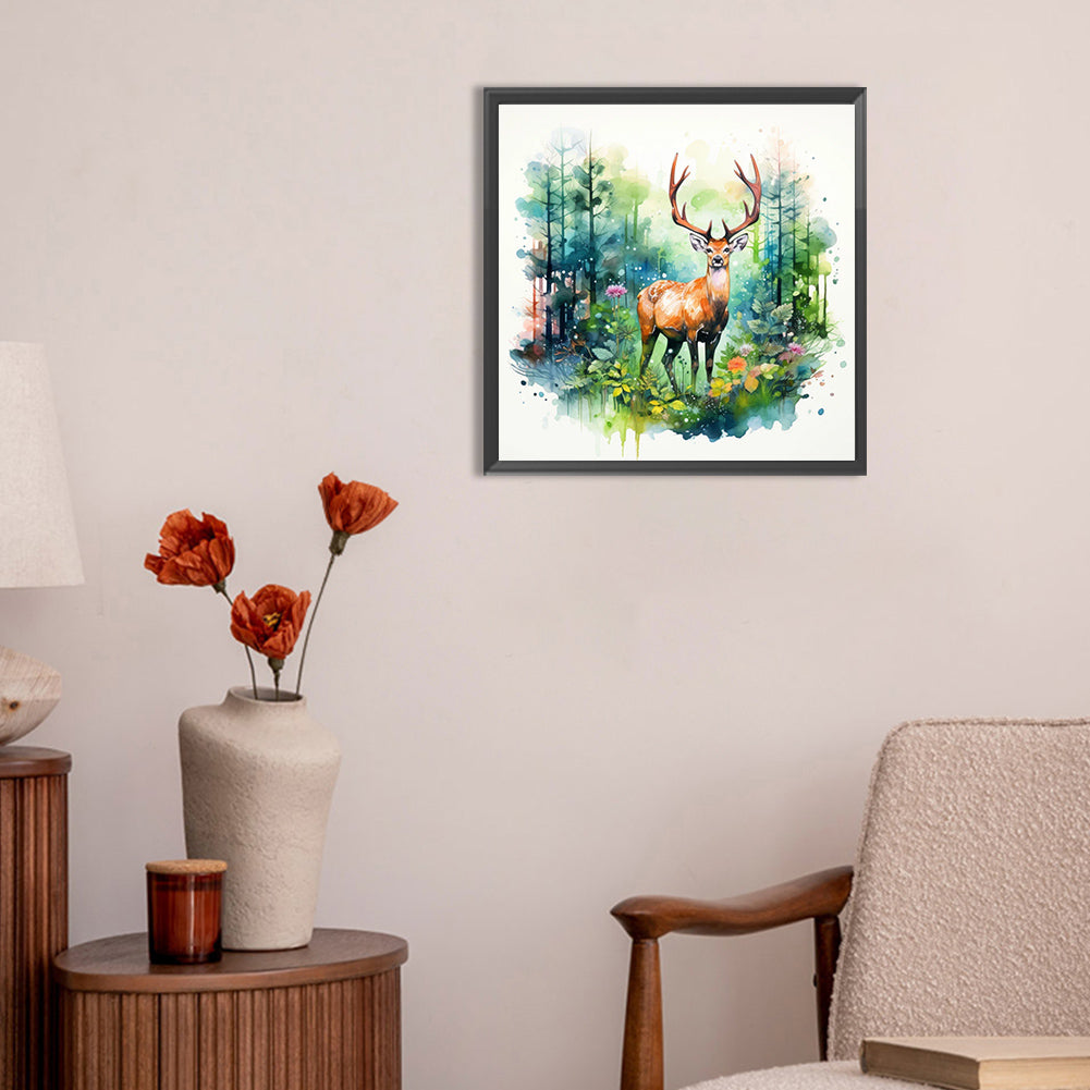 Elk - Full Round Drill Diamond Painting 30*30CM