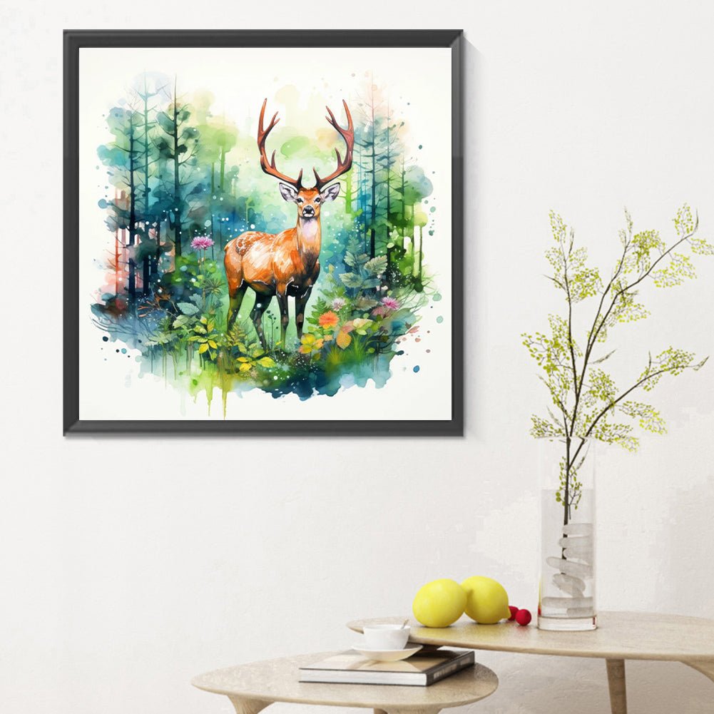 Elk - Full Round Drill Diamond Painting 30*30CM