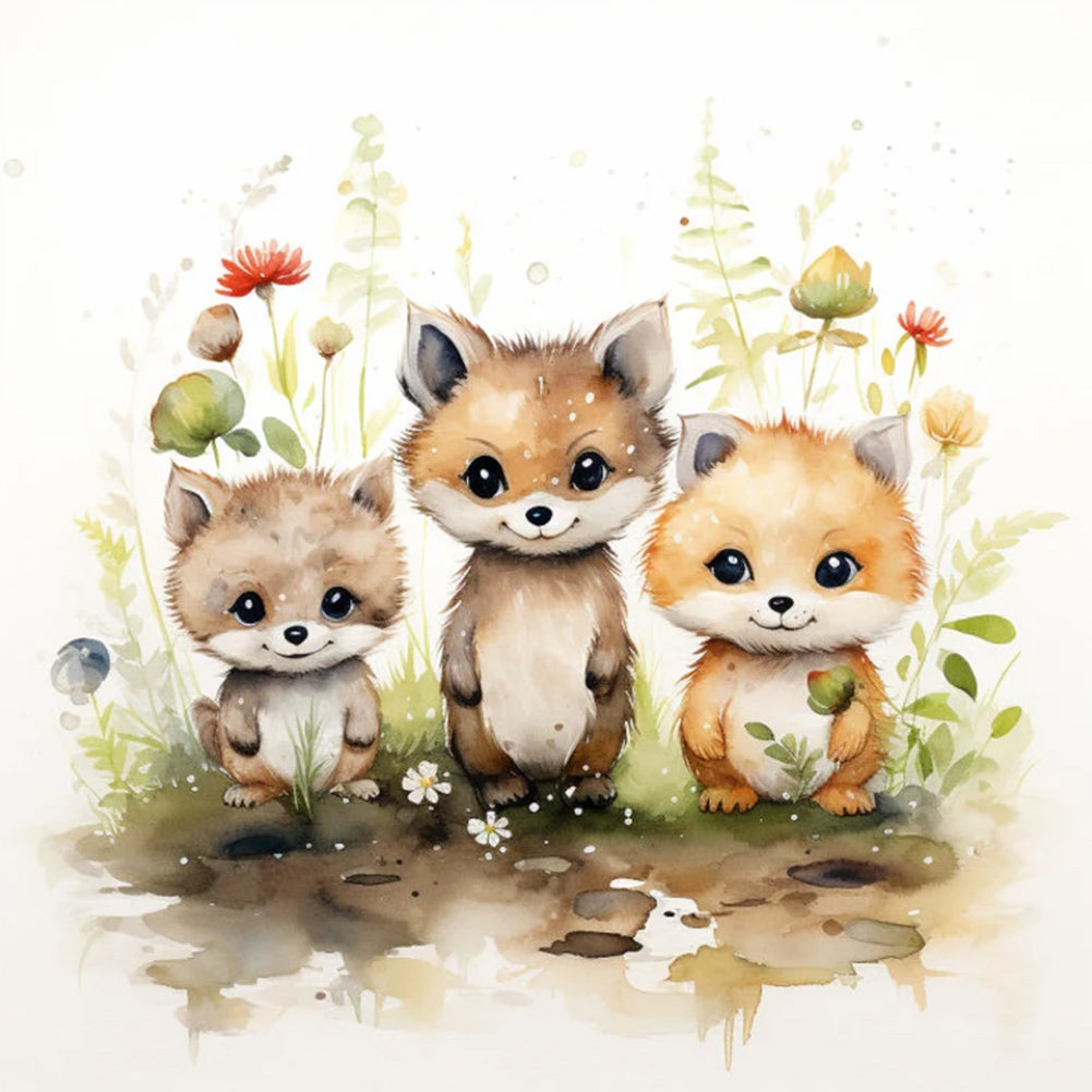 Forest Animals - Full Round Drill Diamond Painting 30*30CM