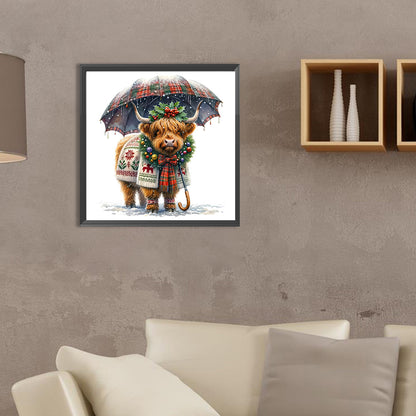 Highland Cow Baby - Full Round Drill Diamond Painting 35*35CM