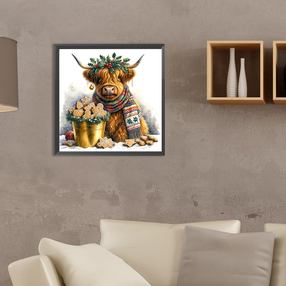 Highland Cow Baby - Full Round Drill Diamond Painting 35*35CM