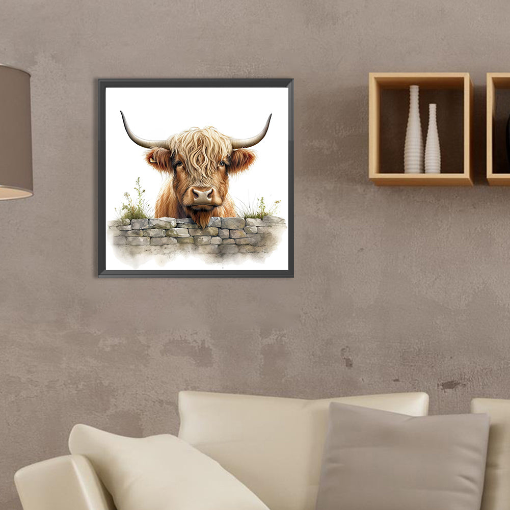 Highland Cow Baby - Full Round Drill Diamond Painting 35*35CM