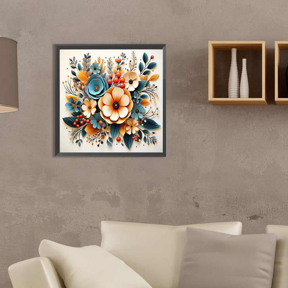 Flowers And Grass - Full Round Drill Diamond Painting 35*35CM