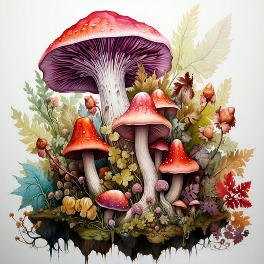 Mushroom Forest - Full Round Drill Diamond Painting 35*35CM