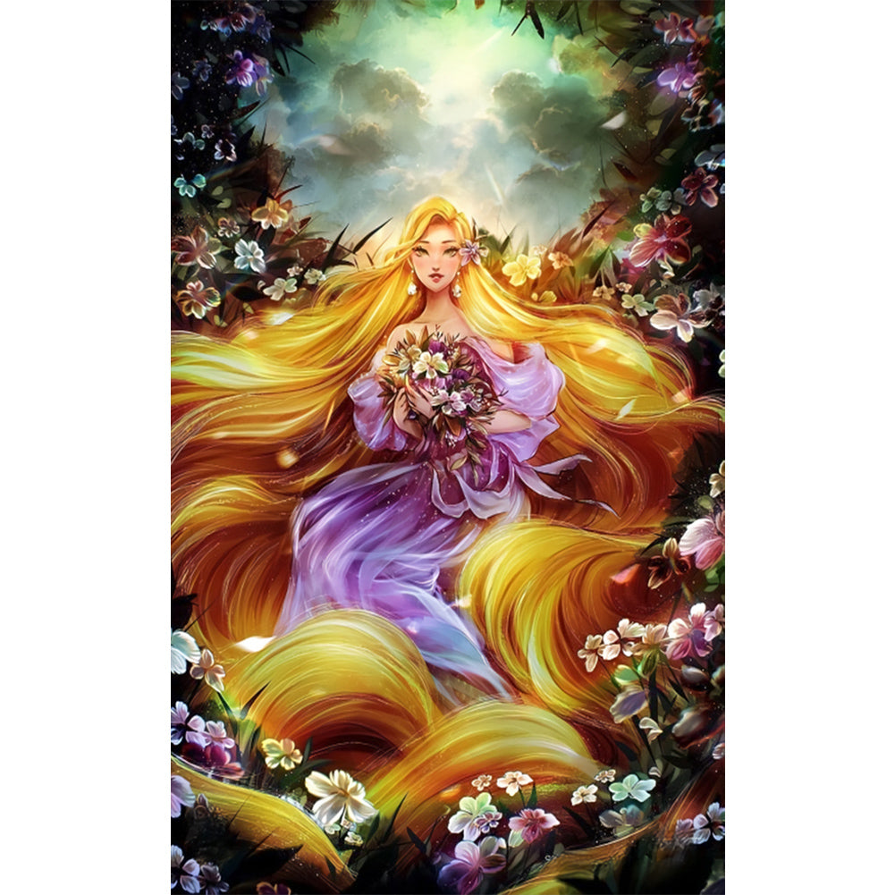 Long Hair Princess - Full Round Drill Diamond Painting 30*50CM