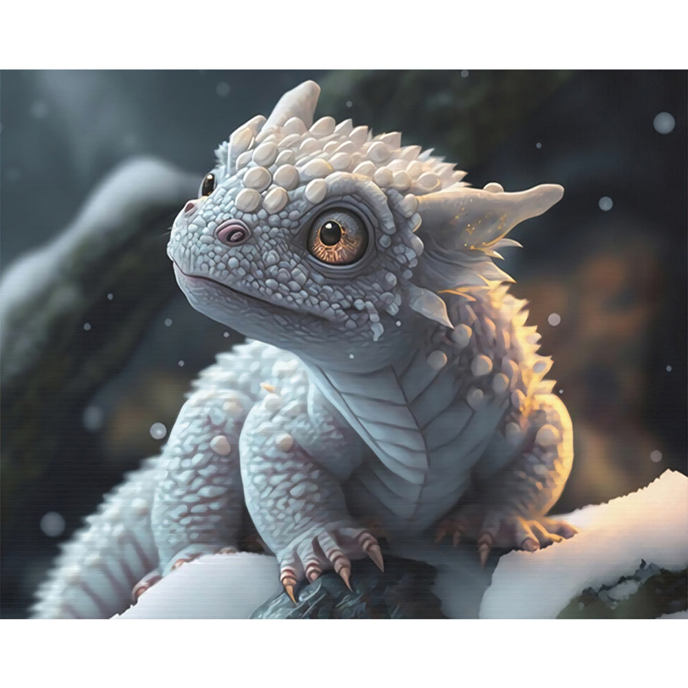 Snow Dragon Baby - Full Round Drill Diamond Painting 50*40CM