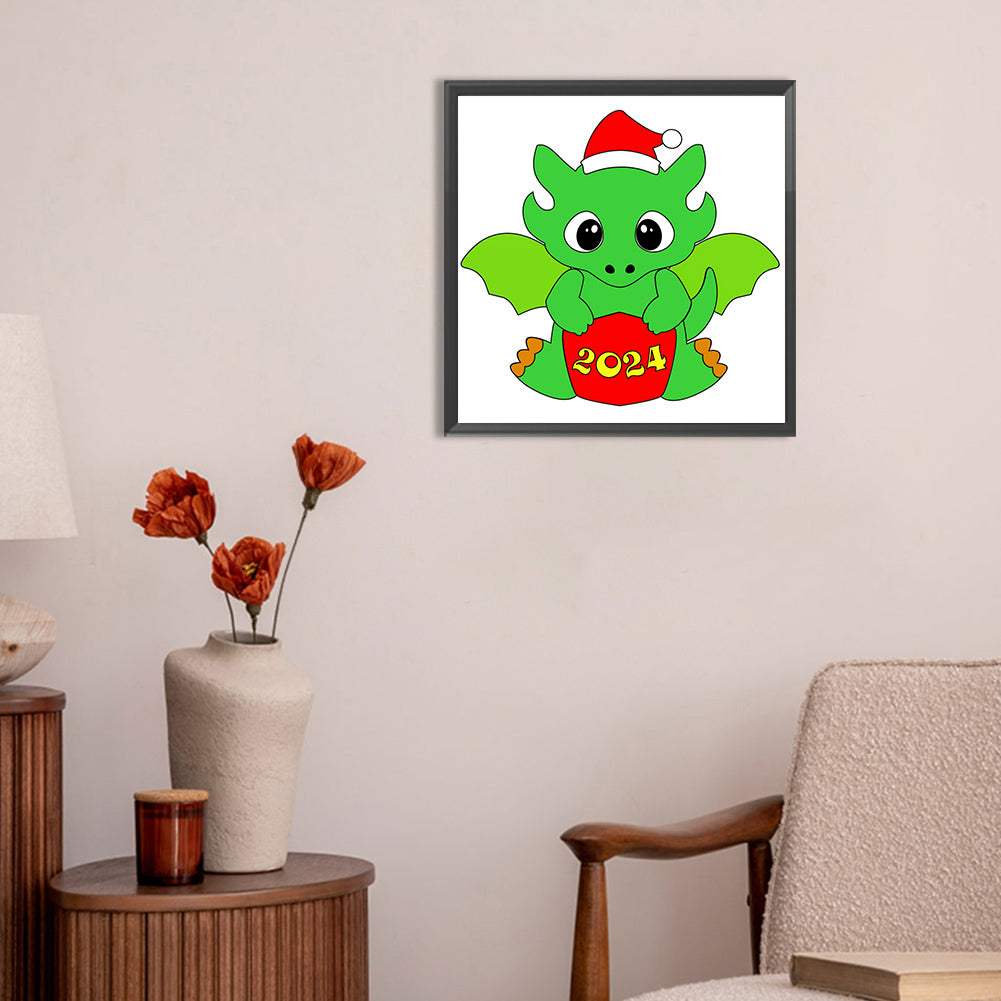 Baby Dragon, Symbol Of The Year - Full Round Drill Diamond Painting 30*30CM