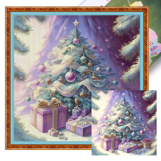 Christmas Tree - 11CT Stamped Cross Stitch 40*40CM