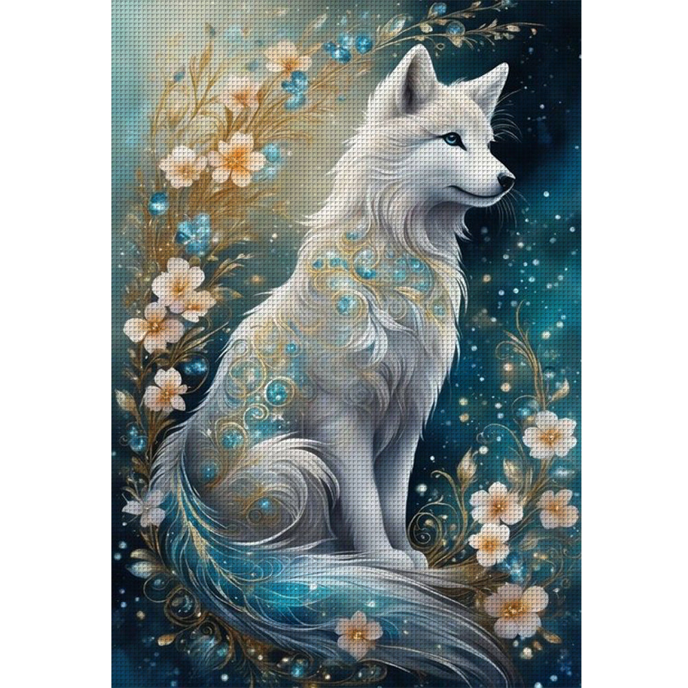 Flowers And Fox - 11CT Stamped Cross Stitch 40*60CM