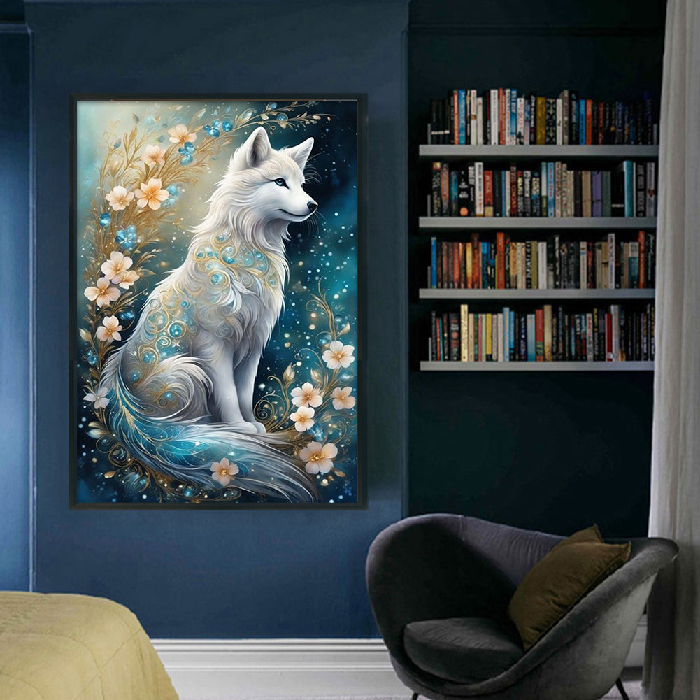 Flowers And Fox - 11CT Stamped Cross Stitch 40*60CM
