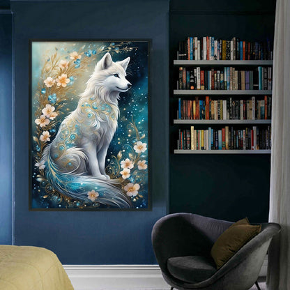 Flowers And Fox - 11CT Stamped Cross Stitch 40*60CM