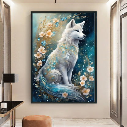 Flowers And Fox - 11CT Stamped Cross Stitch 40*60CM