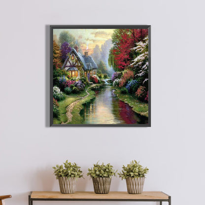 Riverside Cabin - Full Square Drill Diamond Painting 50*50CM