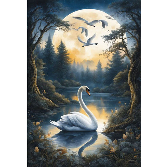 Swan In The Lake - 11CT Stamped Cross Stitch 40*60CM