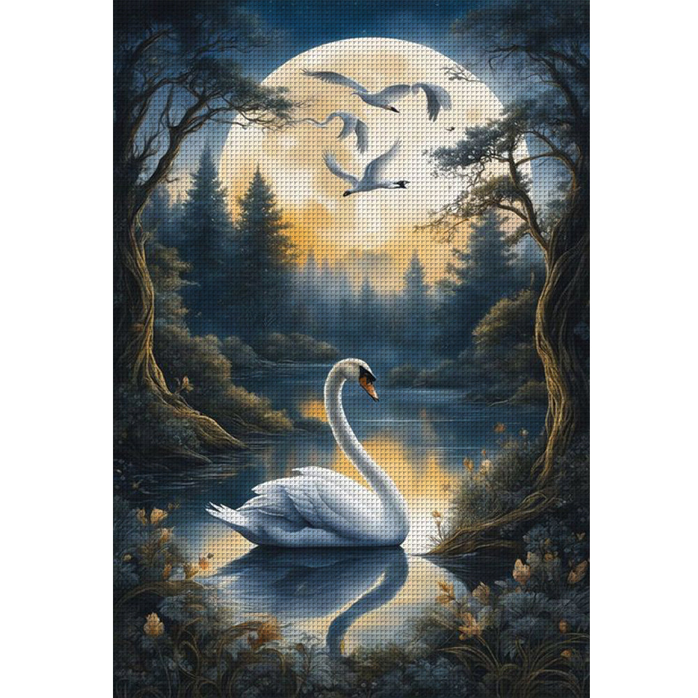 Swan In The Lake - 11CT Stamped Cross Stitch 40*60CM