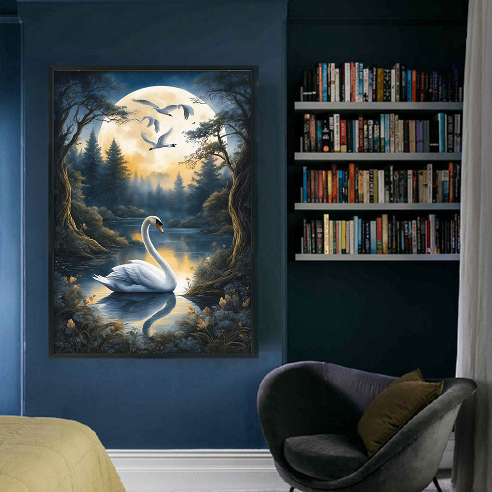 Swan In The Lake - 11CT Stamped Cross Stitch 40*60CM