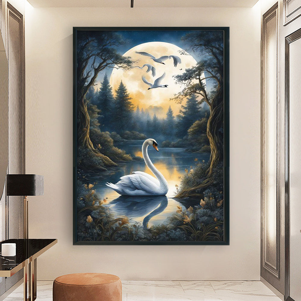 Swan In The Lake - 11CT Stamped Cross Stitch 40*60CM
