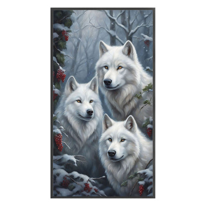 Three Wolves In The Snow - 11CT Stamped Cross Stitch 40*70CM