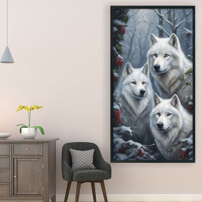 Three Wolves In The Snow - 11CT Stamped Cross Stitch 40*70CM