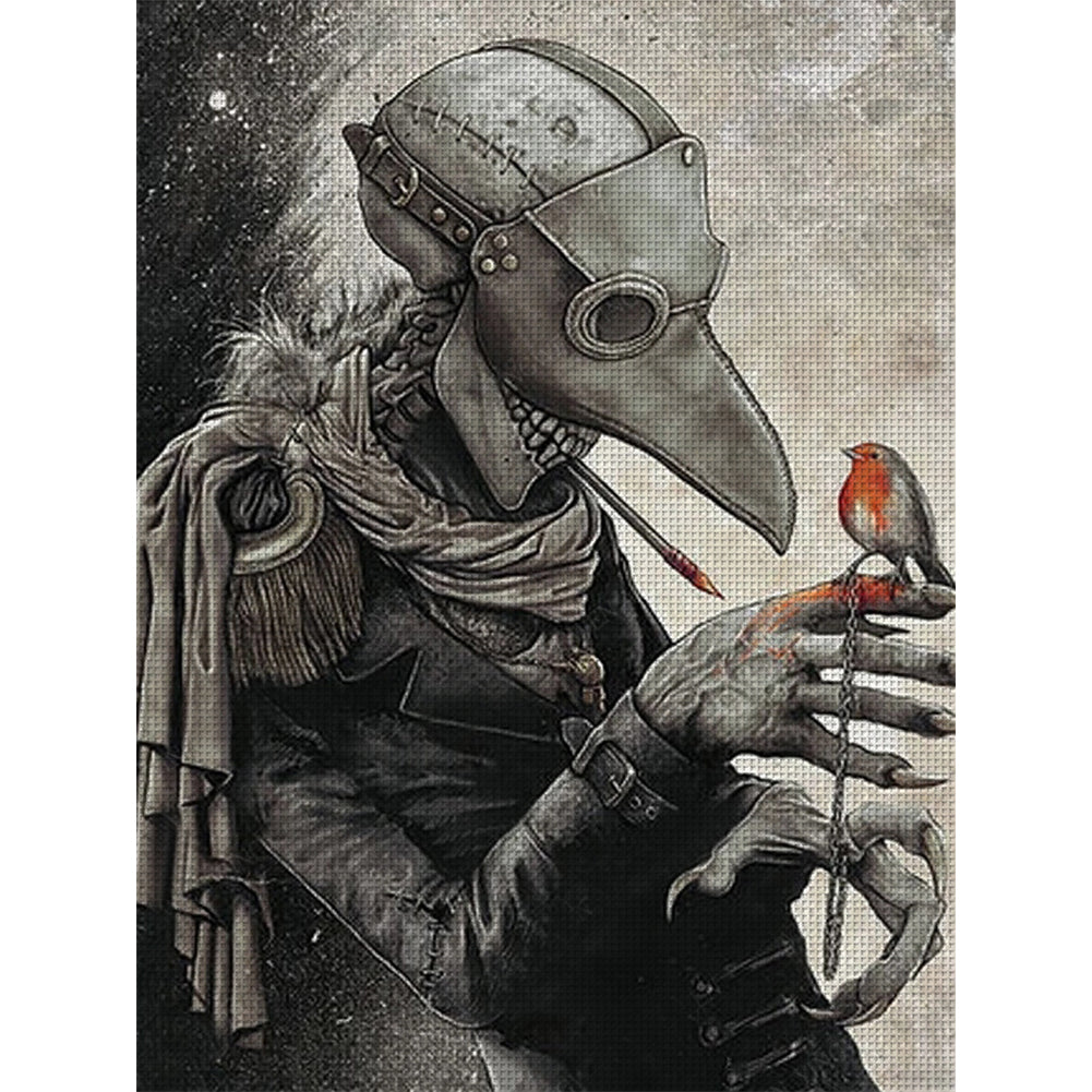 Crow Mask Man - 11CT Stamped Cross Stitch 50*65CM