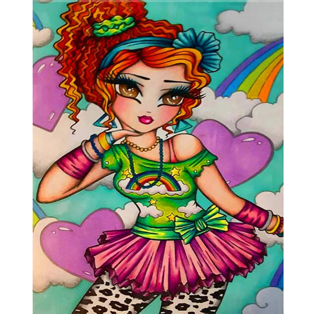Cartoon Girl - Full Round Drill Diamond Painting 40*50CM