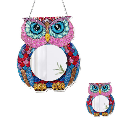 Owl DIY Special Shaped Diamond Painting Makeup Mirror Kit for Beginner Kid Adult