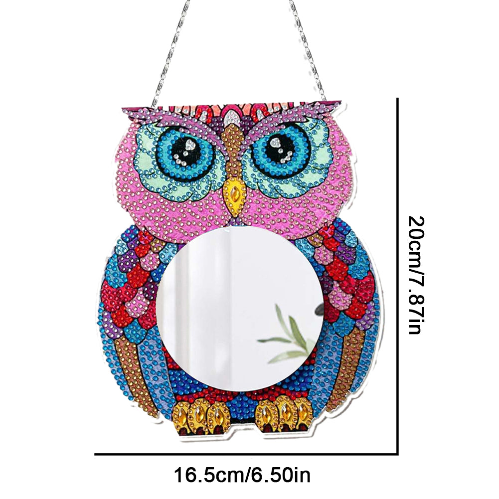 Owl DIY Special Shaped Diamond Painting Makeup Mirror Kit for Beginner Kid Adult