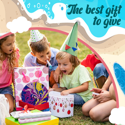 8 Pcs Wooden DIY Diamond Painting Art Coaster Kit with Holder (Gilt Pattern)