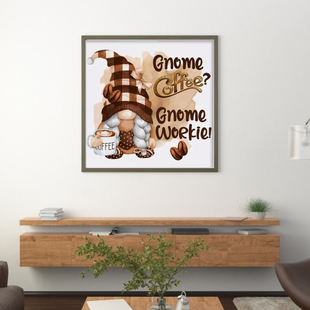 Coffee Gnome - 11CT Stamped Cross Stitch 40*40CM