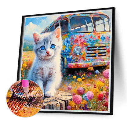 Cat And Shuttle - Full Round Drill Diamond Painting 40*40CM