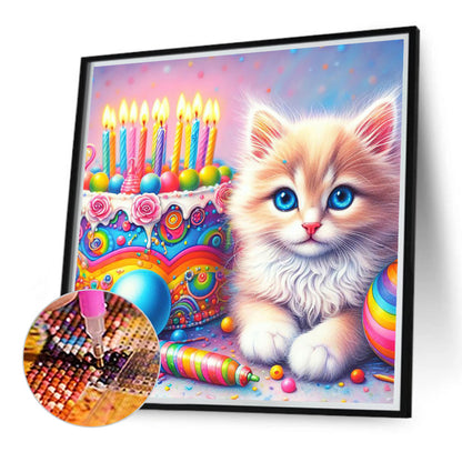 Cake And Cat - Full Round Drill Diamond Painting 40*40CM