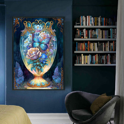 Fantasy Butterfly Vase - 11CT Stamped Cross Stitch 45*65CM