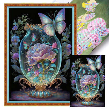 Fantasy Butterfly Vase - 11CT Stamped Cross Stitch 45*65CM
