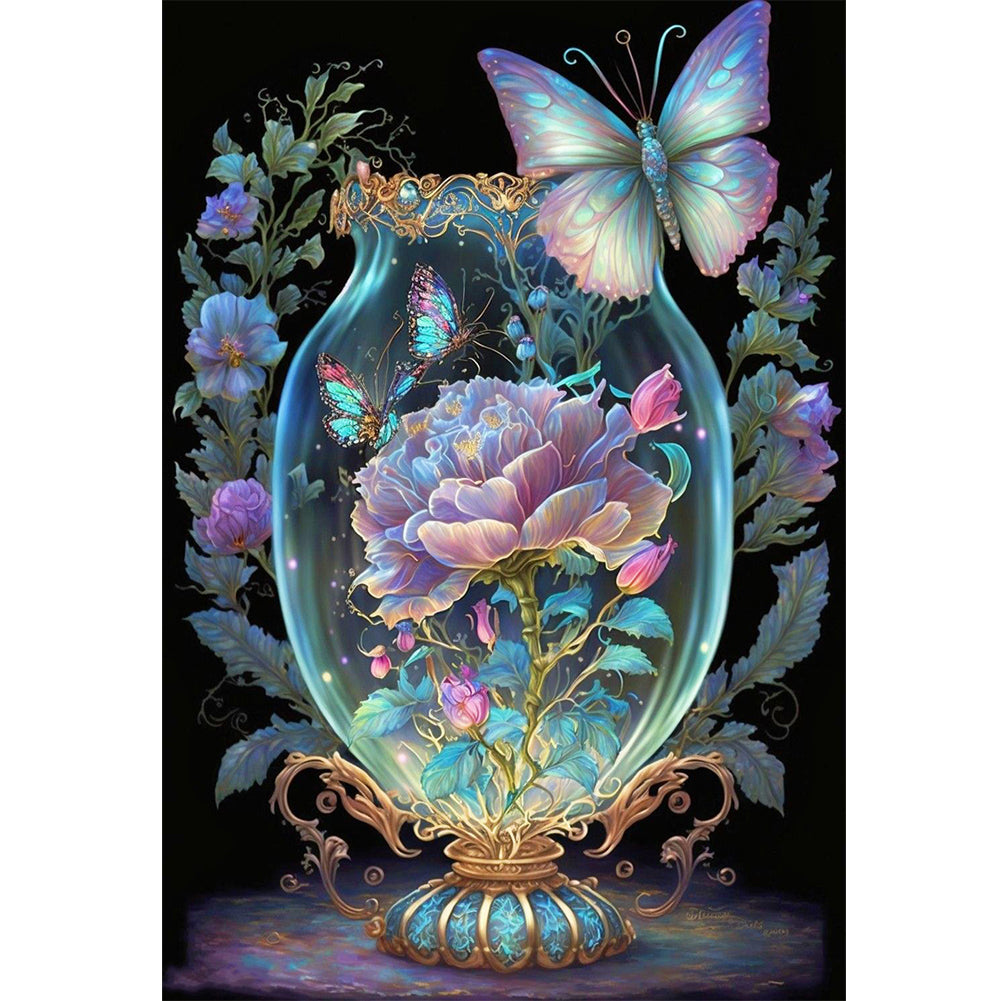 Fantasy Butterfly Vase - 11CT Stamped Cross Stitch 45*65CM