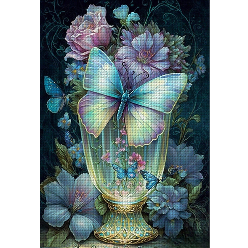 Fantasy Butterfly Vase - 11CT Stamped Cross Stitch 45*65CM