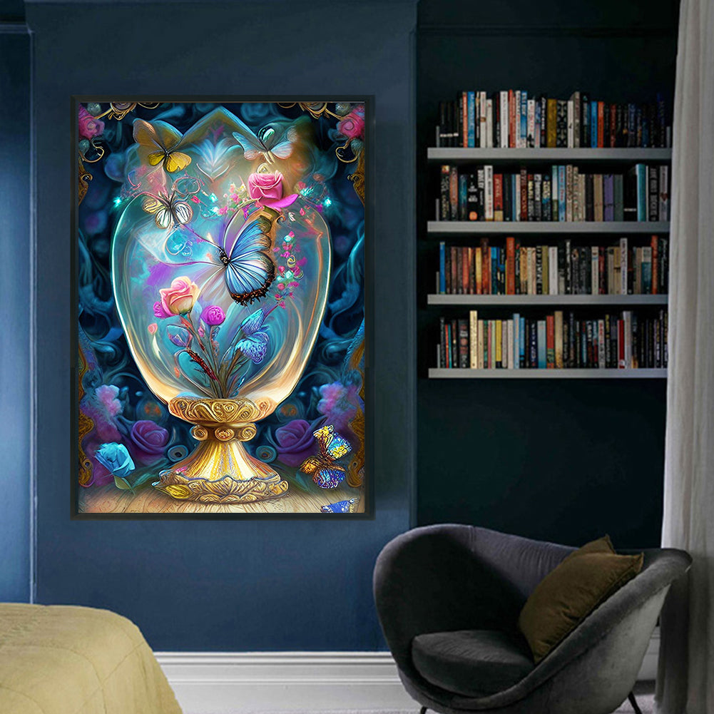 Fantasy Butterfly Vase - 11CT Stamped Cross Stitch 45*65CM