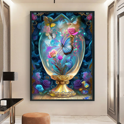 Fantasy Butterfly Vase - 11CT Stamped Cross Stitch 45*65CM