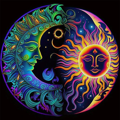 Star And Moon Diagram - 11CT Stamped Cross Stitch 45*45CM