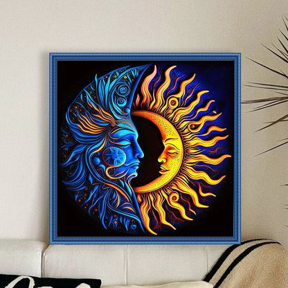 Star And Moon Diagram - 11CT Stamped Cross Stitch 45*45CM