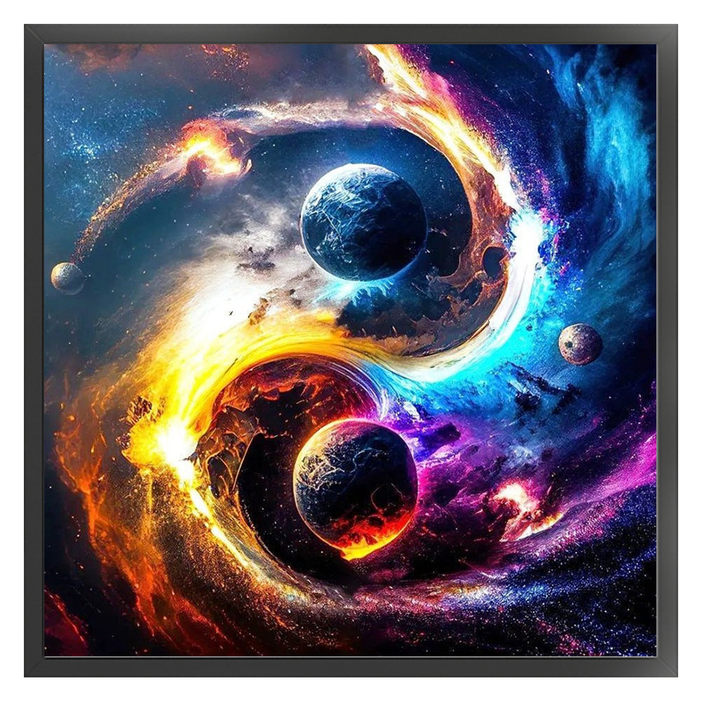 Tai Chi Planet Map - 11CT Stamped Cross Stitch 45*45CM