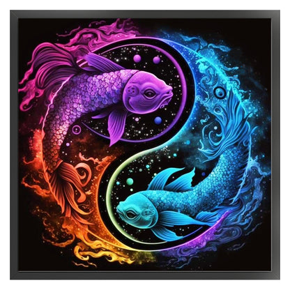 Tai Chi Pisces Diagram - 11CT Stamped Cross Stitch 45*45CM