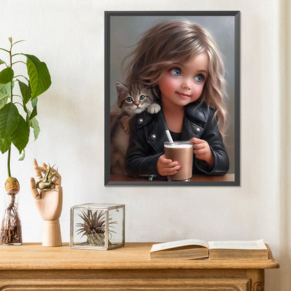 Sweet Cool Girl - Full Round Drill Diamond Painting 30*40CM
