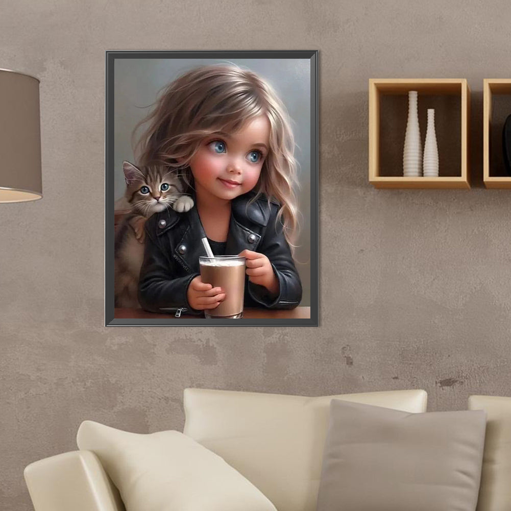 Sweet Cool Girl - Full Round Drill Diamond Painting 30*40CM