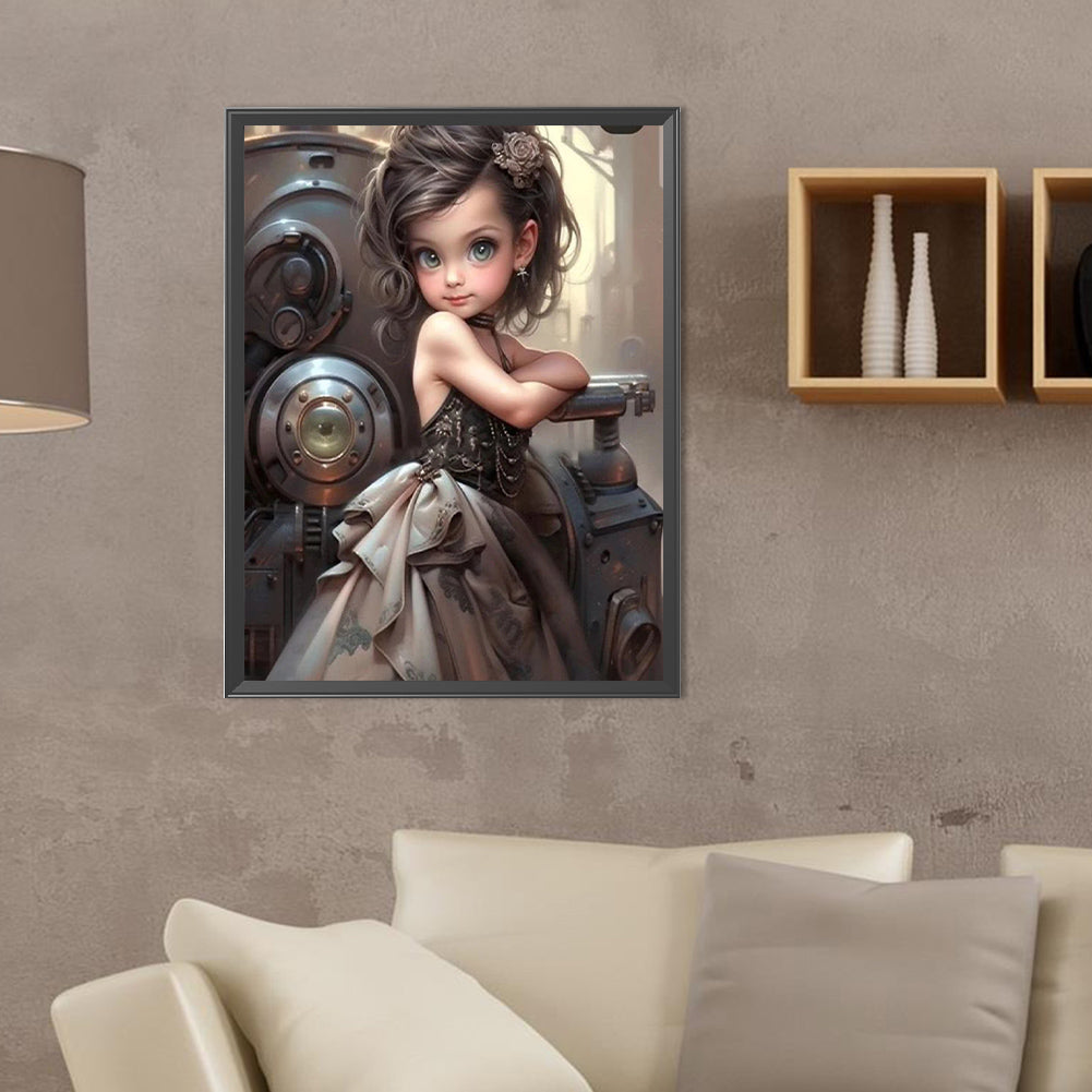 Sweet Cool Girl - Full Round Drill Diamond Painting 30*40CM