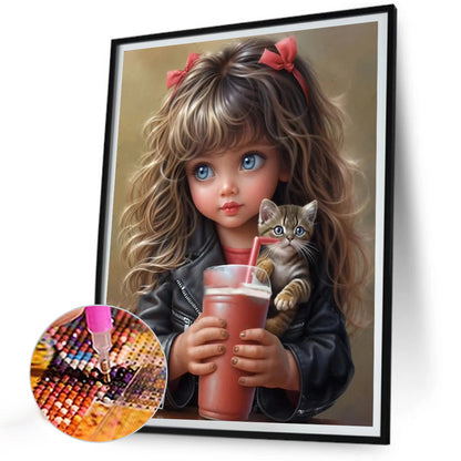 Sweet Cool Girl - Full Round Drill Diamond Painting 30*40CM