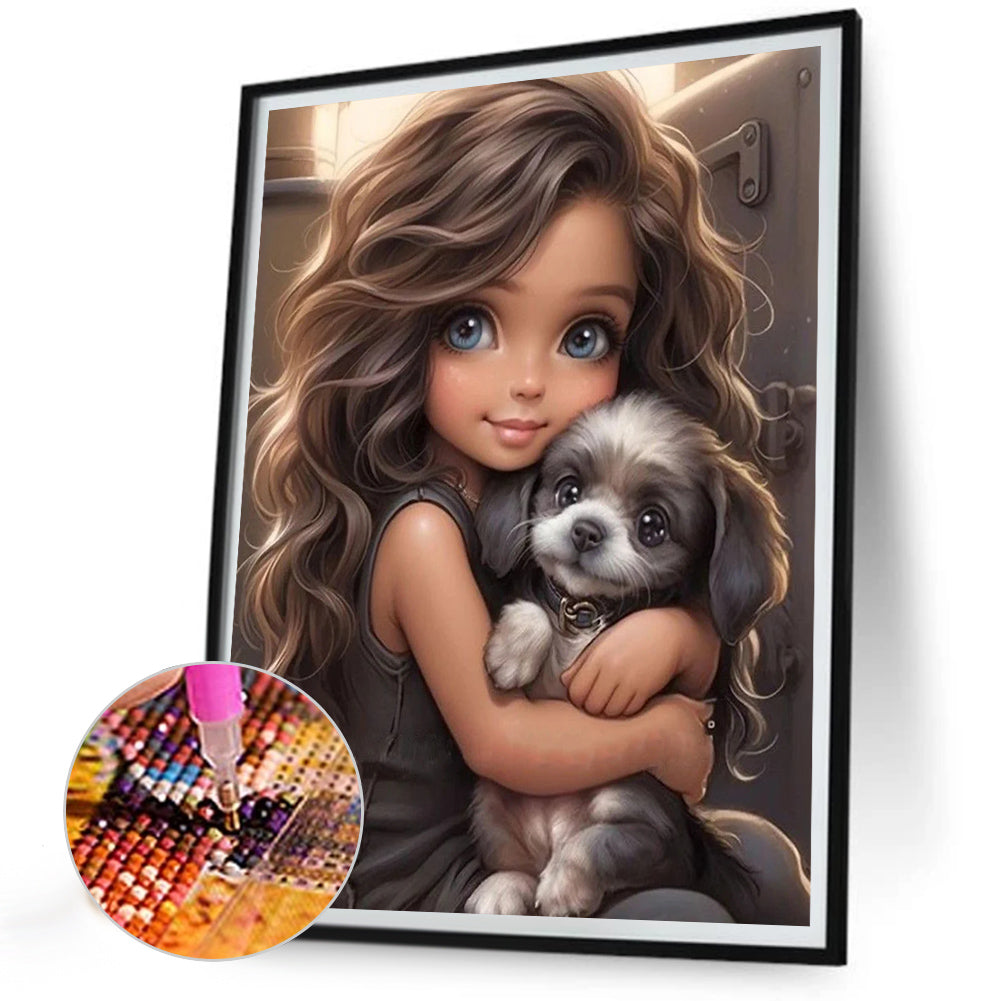 Sweet Cool Girl - Full Round Drill Diamond Painting 30*40CM